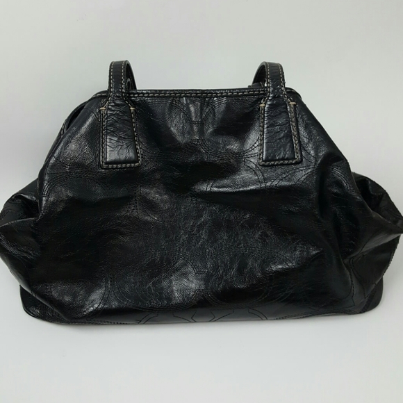 Coach black patten logo 3 different sections bag purse - Picture 8 of 8